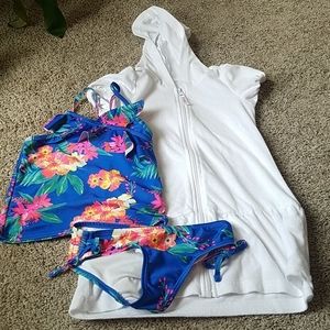Tropical tankini with coverup!